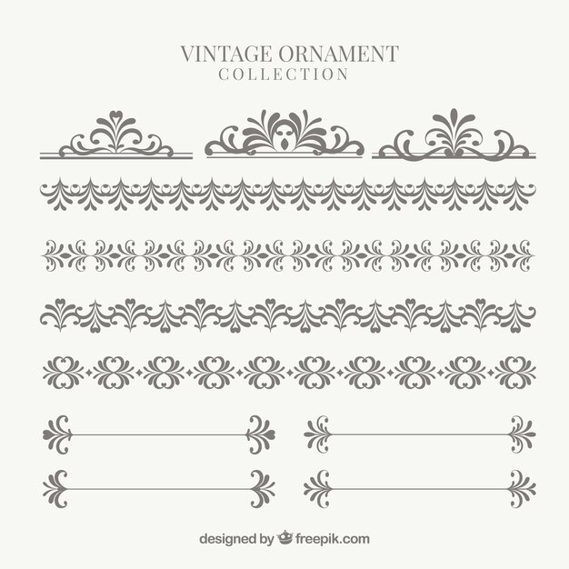 Colección de ornamentos en estilo vintage