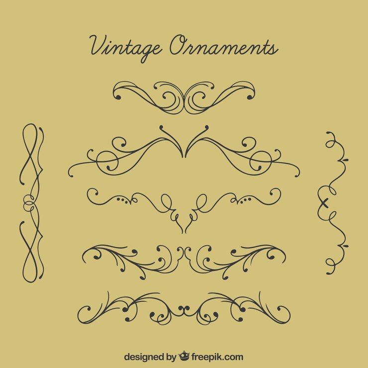 Vector gratuito colección de ornamentos en estilo vintage