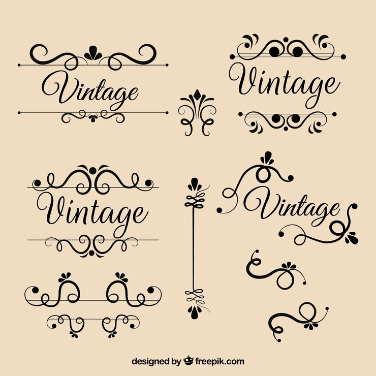 Vector gratuito colección de ornamentos en estilo vintage