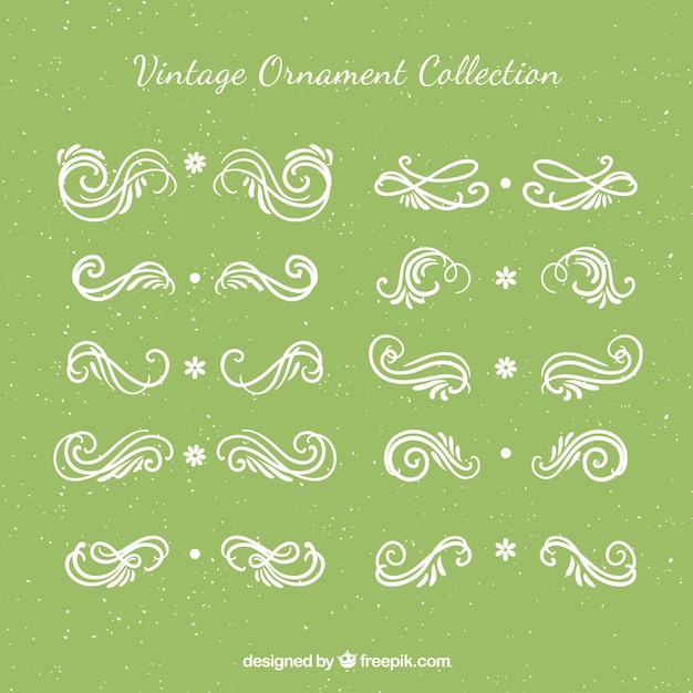 Vector gratuito colección de ornamentos en estilo vintage