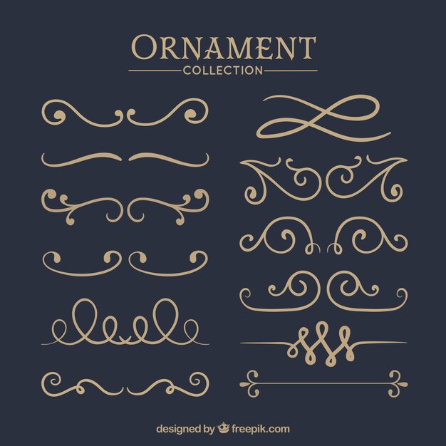 Colección de ornamentos en estilo vintage