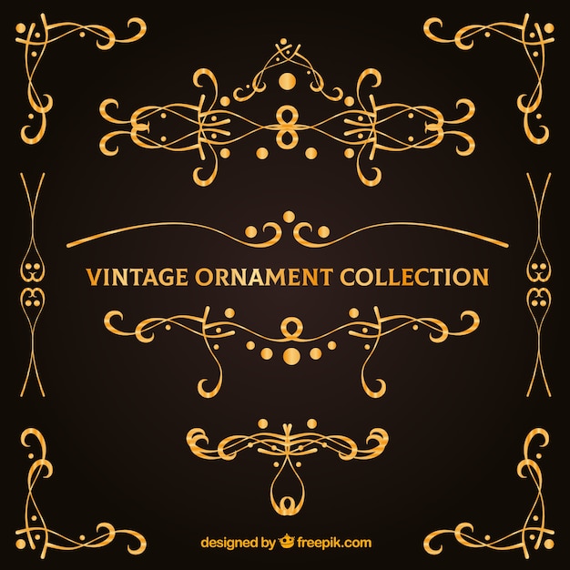 Vector gratuito colección de ornamentos en estilo vintage