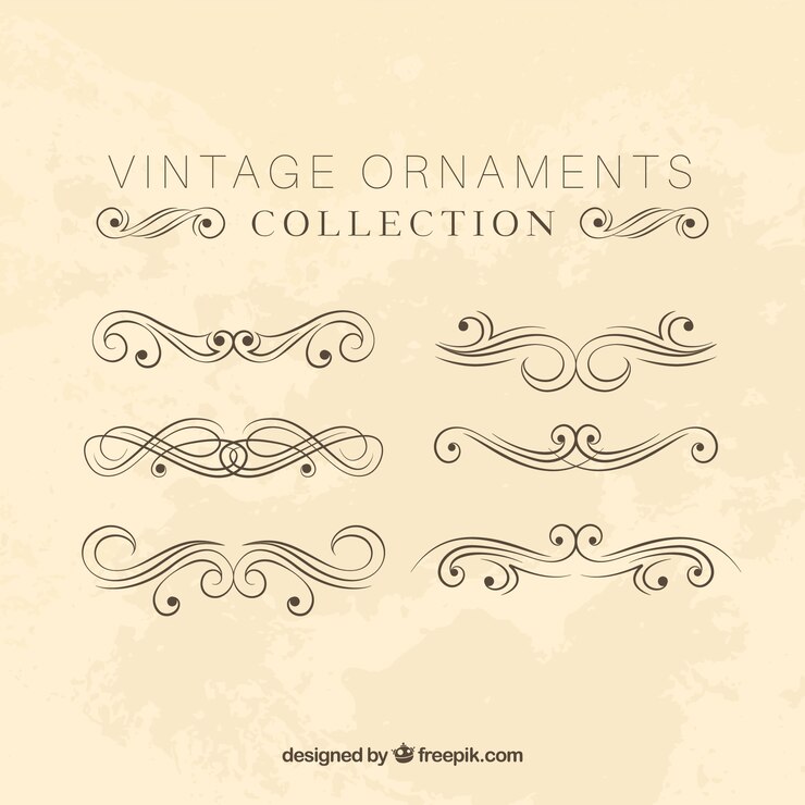 Vector gratuito colección de ornamentos en estilo vintage