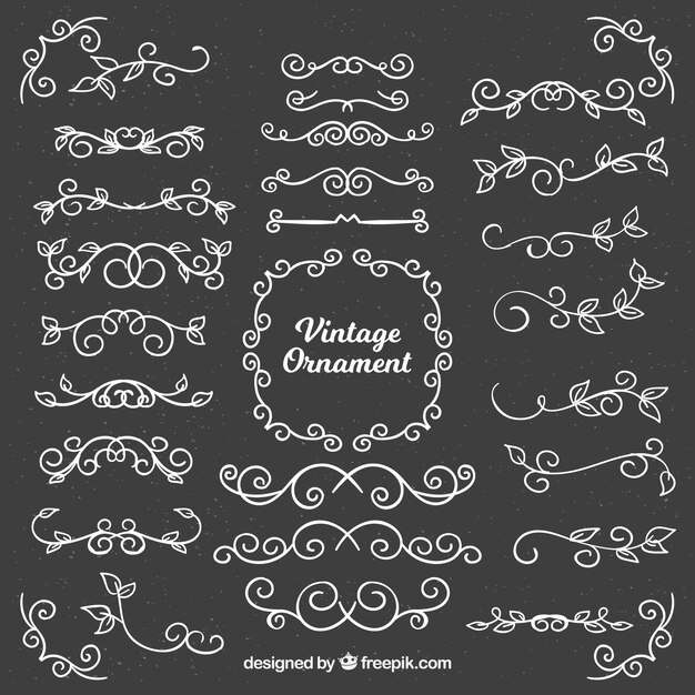 Vector gratuito colección de ornamentos en estilo vintage
