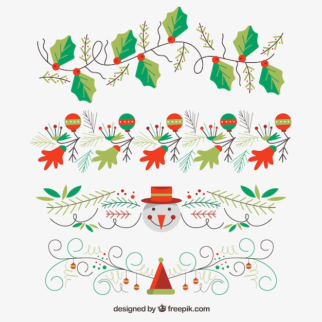 Colección de ornamentos de navidad