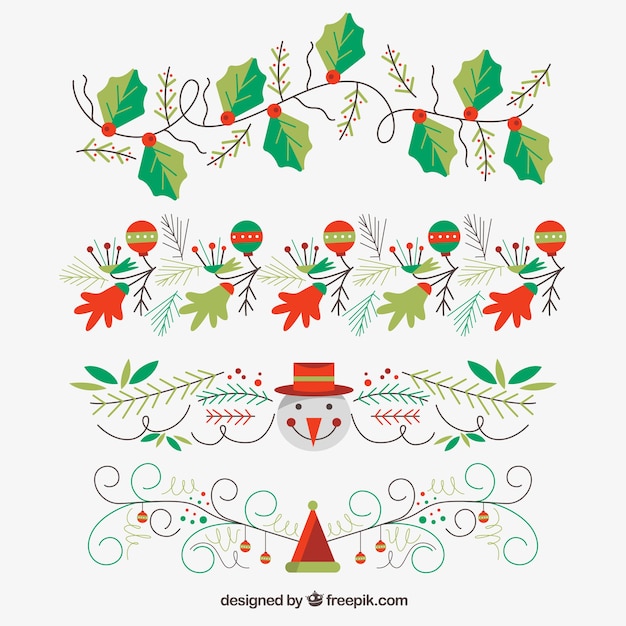 Vector gratuito colección de ornamentos de navidad