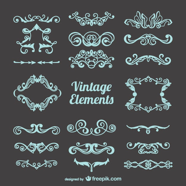 Vector gratuito colección de ornamentos vintage