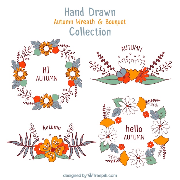 Colección de otoño dibujada a mano
