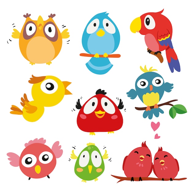 Vector gratuito colección de pájaros dibujados a mano