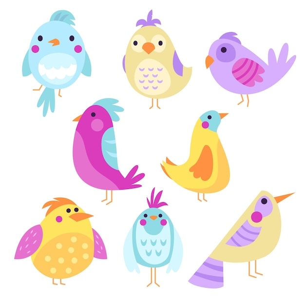 Vector gratuito colección de pájaros dibujados a mano