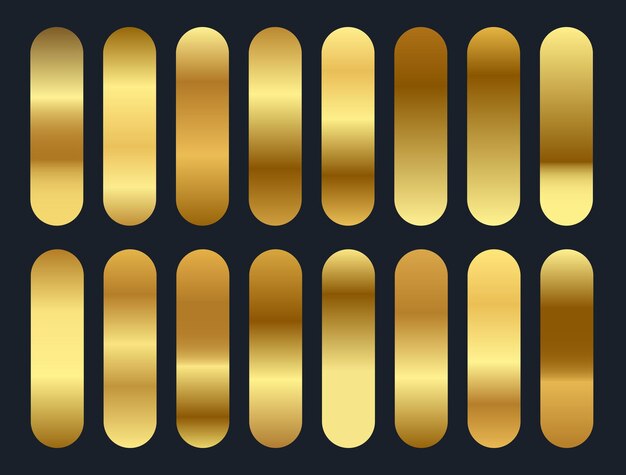 Colección de la paleta de gradiente dorado