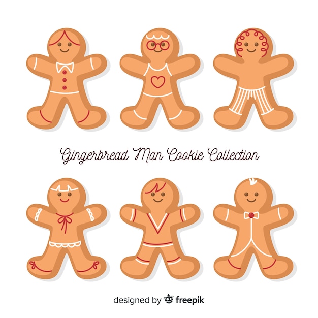 Colección pan de jengibre dibujados a mano