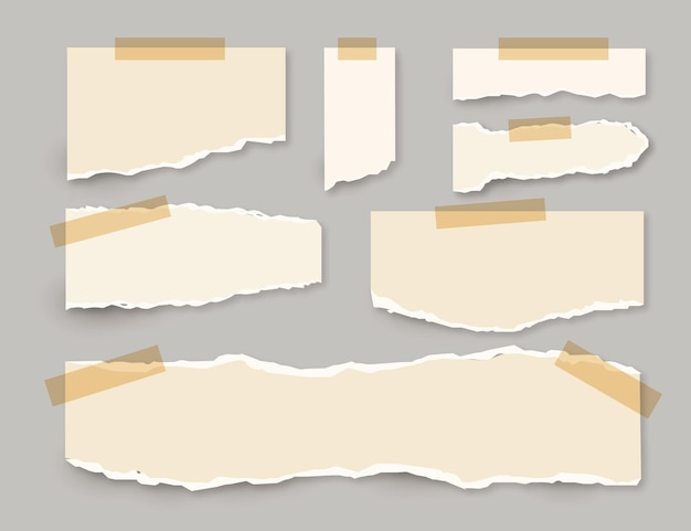 Colección de papel rasgado con concepto de cinta