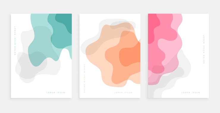 Vector gratuito colección de papel tapiz de forma fluida moderna para la decoración de paredes