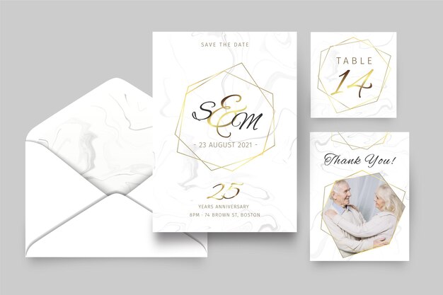 Colección de papelería aniversario 25 años.