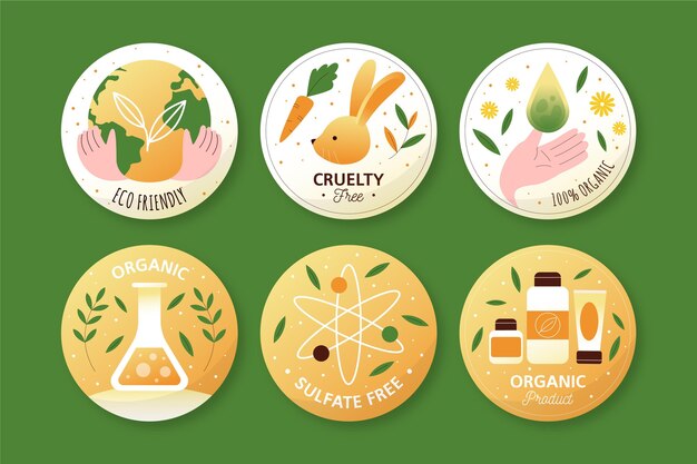 Colección de paquetes de insignias libres de crueldad