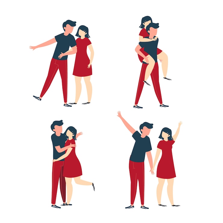 Vector gratuito colección de pareja de san valentín
