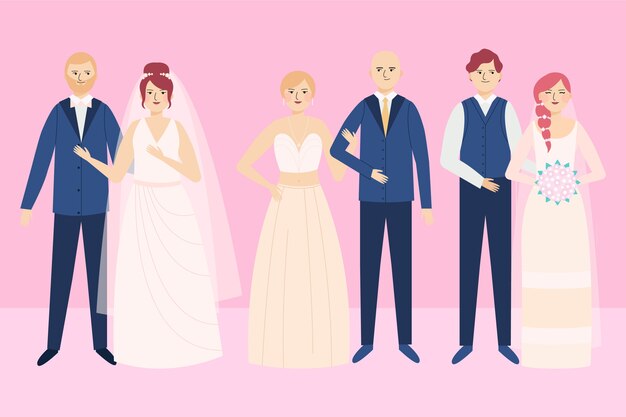 Colección de parejas de boda