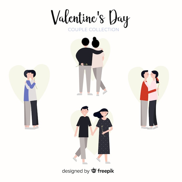 Vector gratuito colección parejas día de san valentín