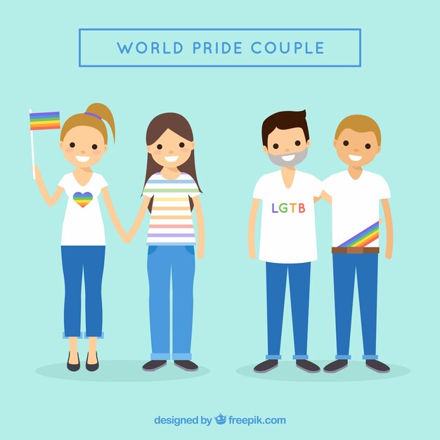 Colección de parejas del orgullo lgbt 