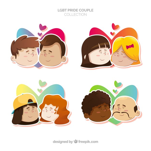 Colección de parejas del orgullo lgbt 