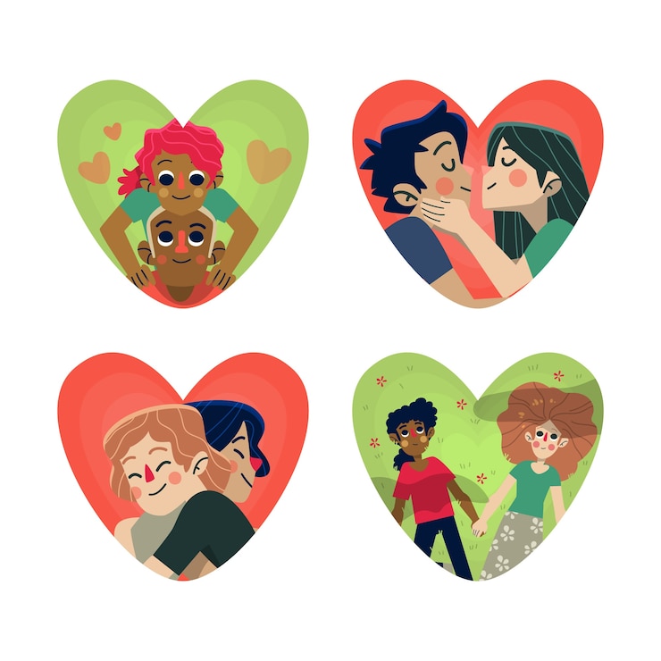 Vector gratuito colección de parejas de san valentín