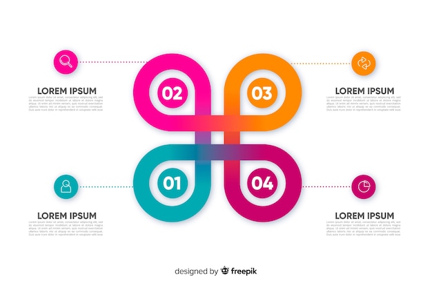 Colección pasos infografía diseño plano