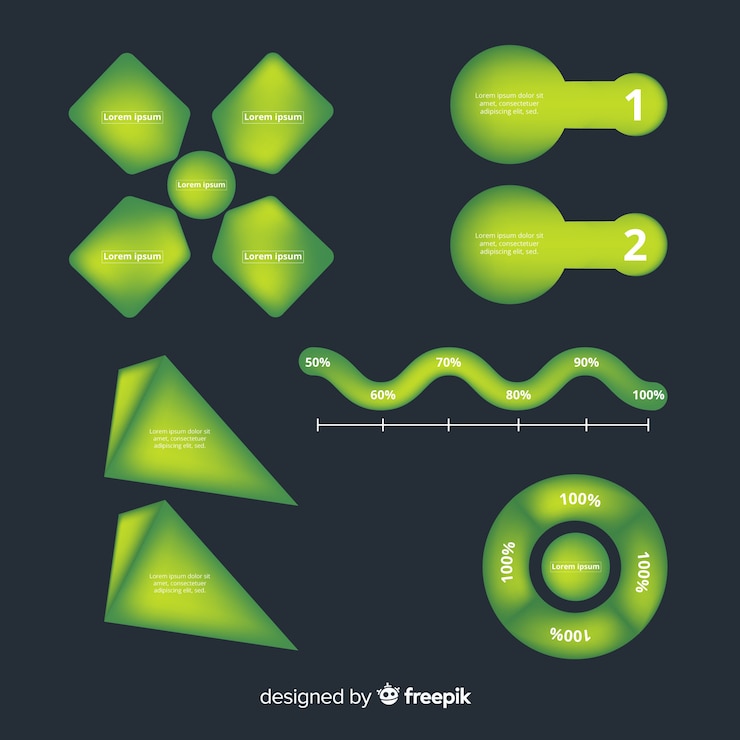 Vector gratuito colección pasos infografía planos con estadísticas