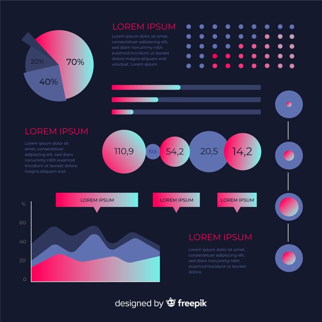 Colección pasos infografía planos con estadísticas
