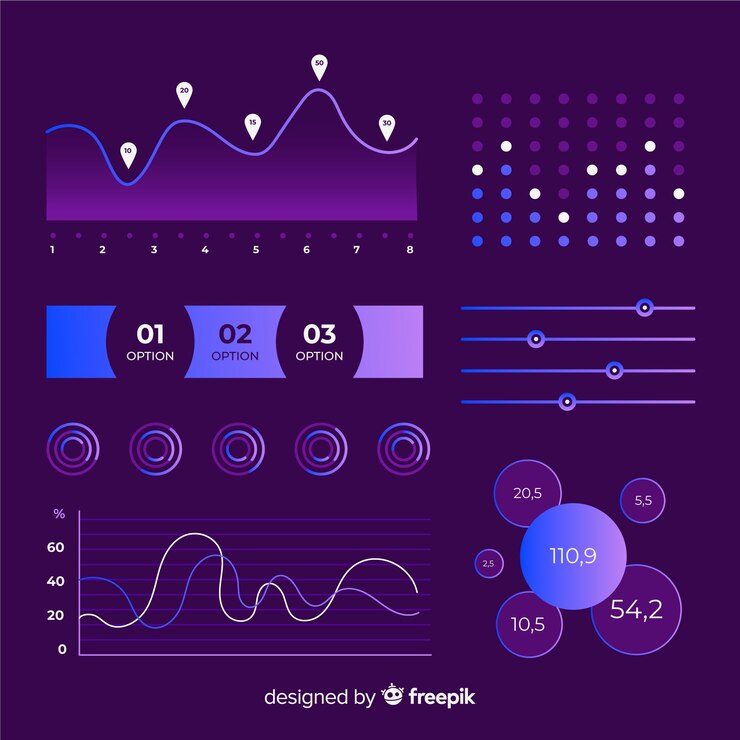 Vector gratuito colección pasos infografía planos con estadísticas