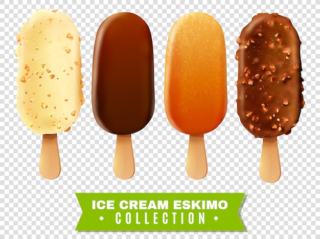 Colección de pasteles esquimales de helado