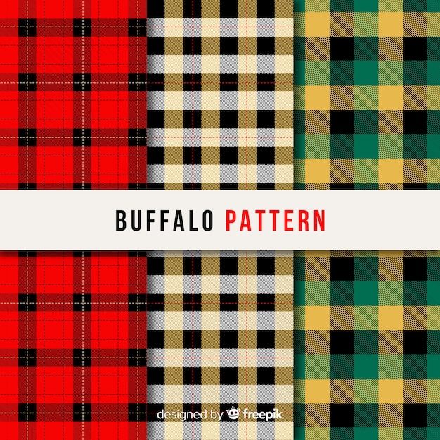 Vector gratuito colección de patrón de búfalo