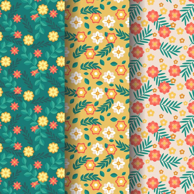 Colección de patrón de primavera dibujado