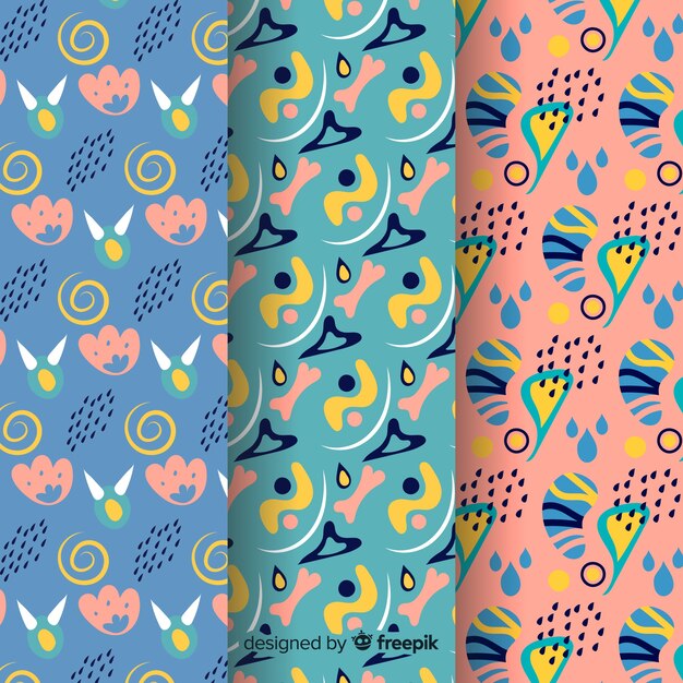 Colección de patrones abstractos dibujados a mano