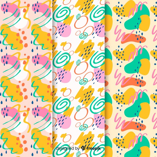 Colección de patrones abstractos dibujados a mano
