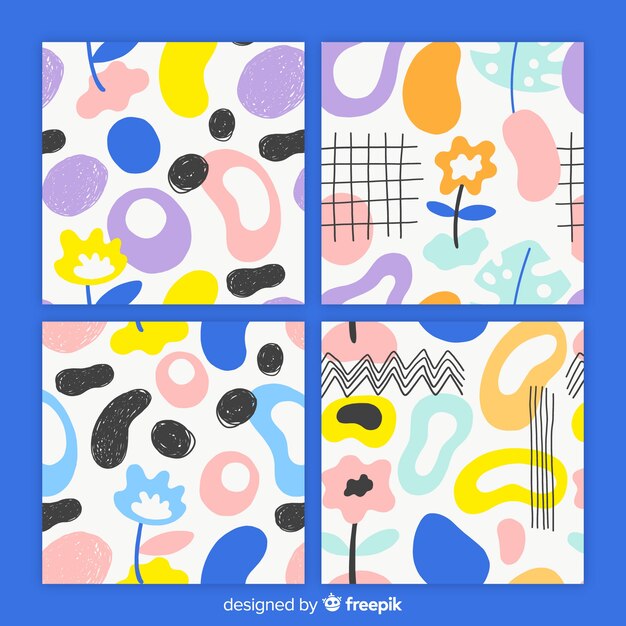 Colección de patrones abstractos dibujados a mano