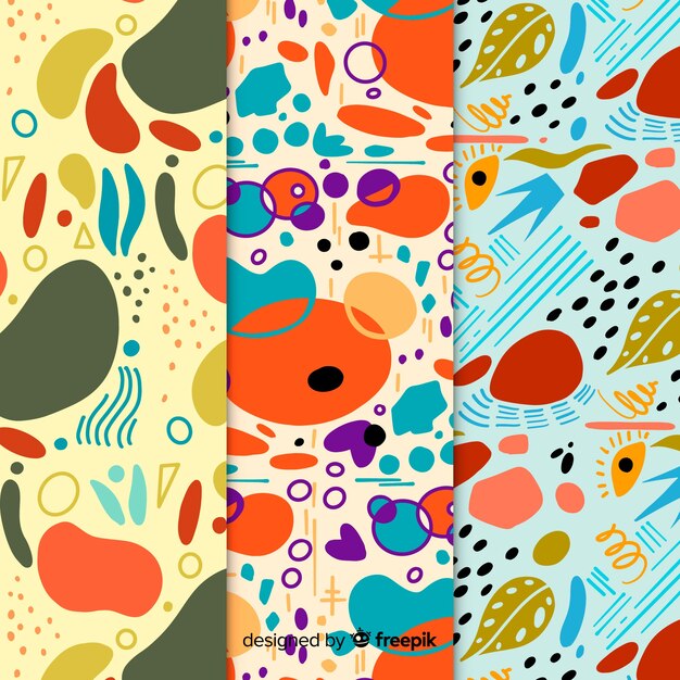Colección de patrones abstractos dibujados a mano