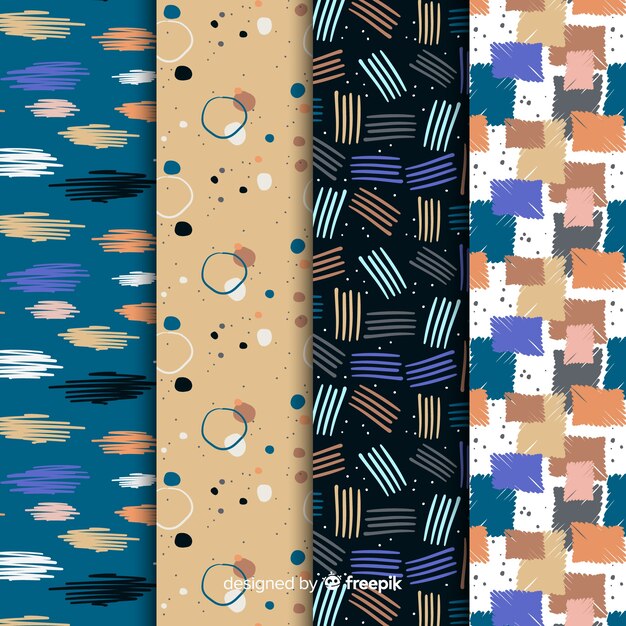Colección de patrones abstractos dibujados a mano