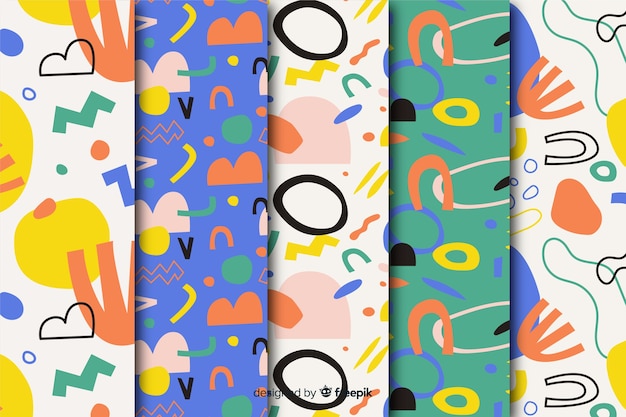 Colección de patrones abstractos dibujados a mano
