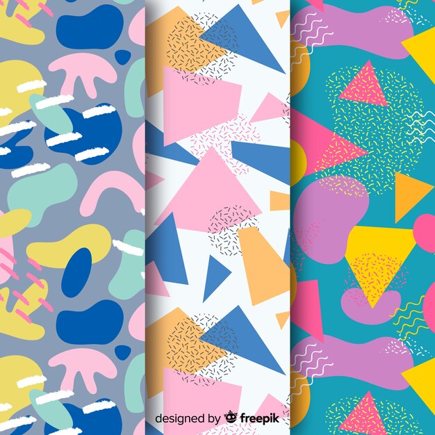 Colección de patrones abstractos dibujar diseño