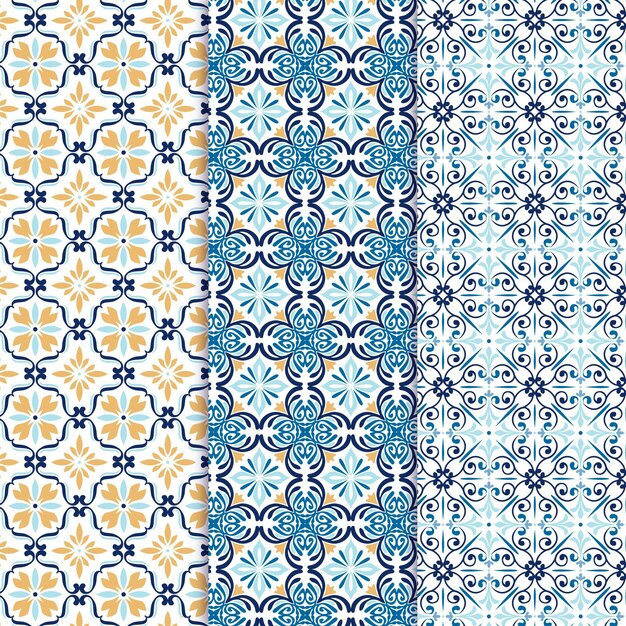 Colección de patrones árabes planos