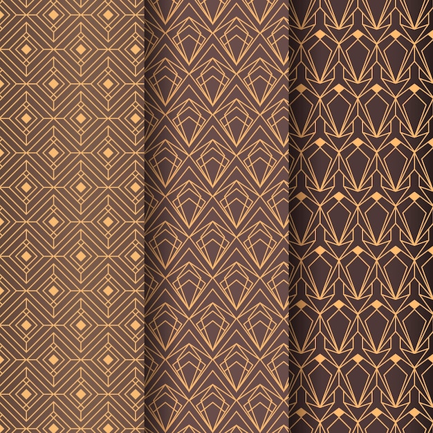 Colección de patrones art deco planos