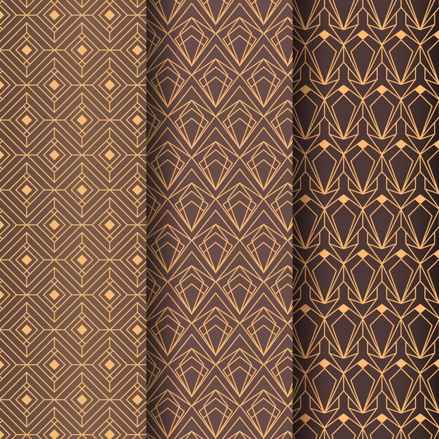 Colección de patrones art deco planos