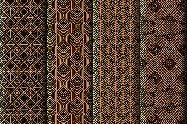 Colección de patrones art deco planos