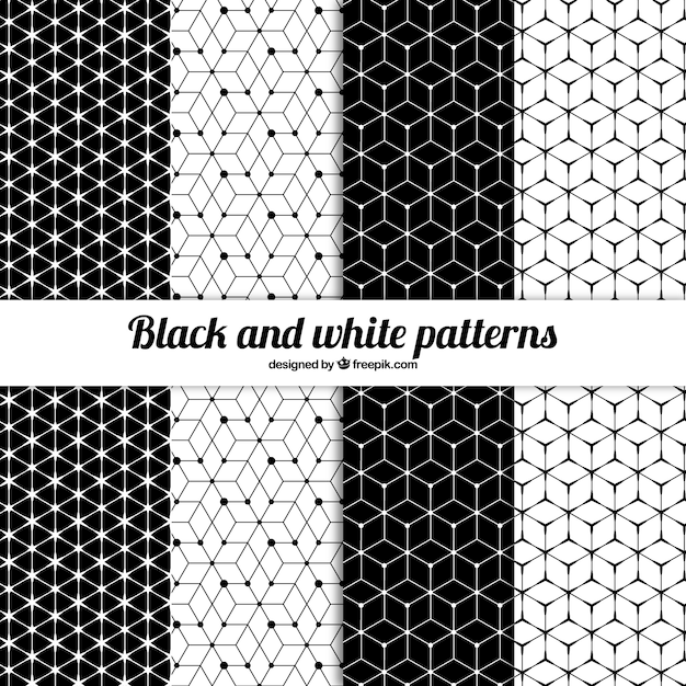 Colección de patrones en blanco y negro