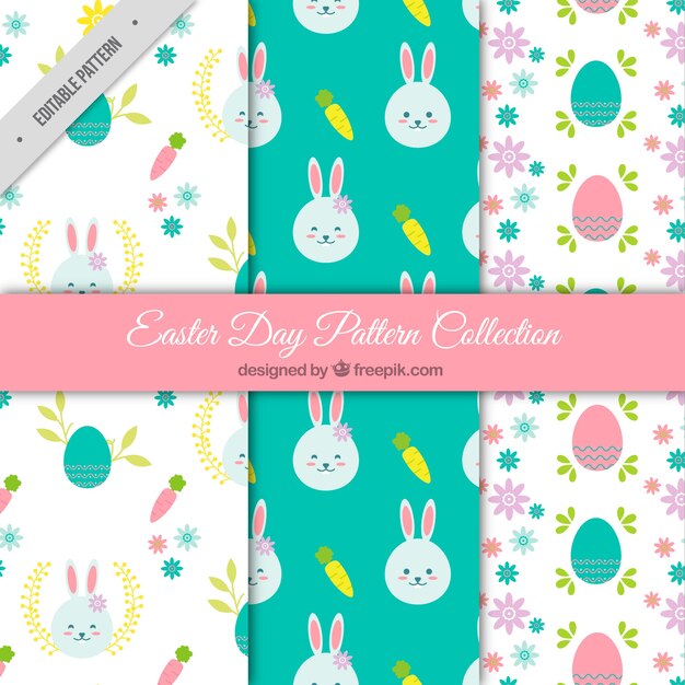 Colección de patrones bonitos de pascua