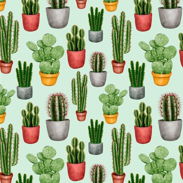 Vector gratuito colección de patrones de cactus