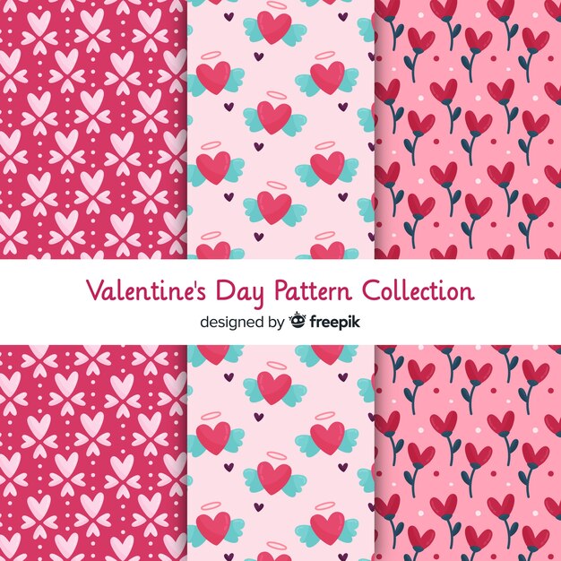 Colección patrones de corazones san valentín