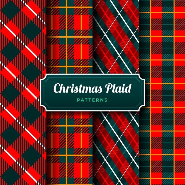 Colección de patrones de cuadros navideños planos