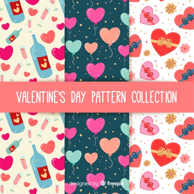 Colección de patrones del día de san valentin